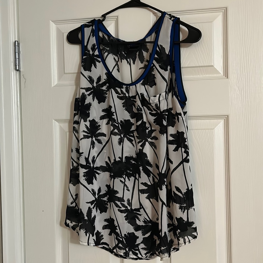 torrid Black Palm Tree with Blue Detail - Picture 1 of 5
